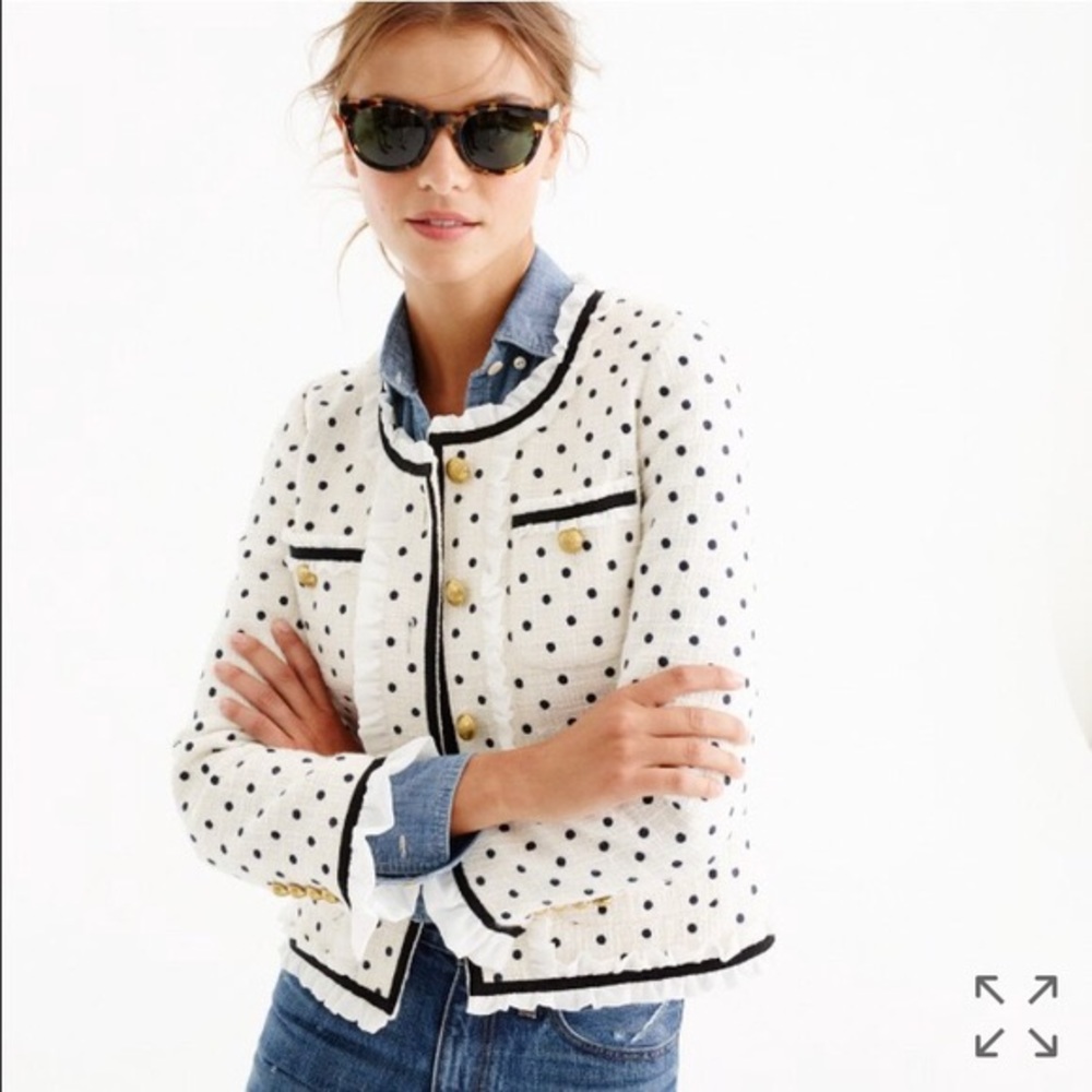 J.Crew Polka Dot Lady Jacket NWT Size 00